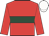 Red, dark green hoop, white cap