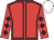 Red, black seams, diamonds on sleeves, white cap