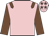 Pink, chocolate epaulets, chocolate sleeves, pink cap, chocolate stars
