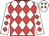 White, red diamonds, red diamonds on white cap