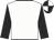 White, black sleeves, quartered cap