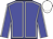 Blue, white seams, white cap