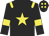 black, yellow star, yellow epaulettes, yellow armbands, yellow spots on cap