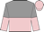 Grey and pink halved horizontally, halved sleeves, pink cap