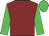Maroon, Lime green sleeves and cap