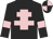 black, pink cross of lorraine, pink armbands, quartered cap