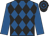 Royal blue, black diamonds,royal blue sleeves, black and royal blue hooped cap