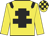 yellow, black cross of lorraine, black epaulettes, checked cap