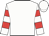 White, red hoops on sleeves
