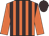 orange, brown stripes, orange sleeves, brown cap