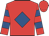 Red, royal blue diamond, hooped sleeves