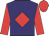 Purple, red diamond, sleeves and cap