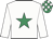 white, emerald green star, emerald green and white checked cap