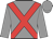 grey, red cross belts