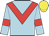Light blue, red chevron, red armlets, yellow cap