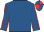 royal blue, red seams on arms, red quartered cap