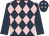 Dark Blue, Pink diamonds, Dark Blue sleeves, Dark Blue cap, Pink diamonds