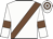 white, chocolate sash, chocolate armlets, hooped cap