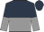 Dark Blue and Grey halved horizontally, Dark Blue and grey halved sleeves, dark blue cap