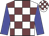 White body, garnet checked, big-blue arms, white cap, garnet checked