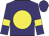 Purple body, yellow disc, purple arms, yellow armlets, purple cap