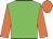 Green body, orange arms, orange cap