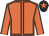 Orange body, black seams, orange arms, black seams, black cap, orange star