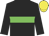 Black body, green hoop, black arms, yellow cap