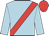 Light blue, red sash and cap