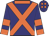 Navy blue, orange cross sashes, orange collar, orange armlet and cuffs, spotted cap