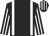 Black, white braces, striped sleeves and cap