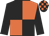 Black and orange quartered, black sleeves, checked cap