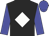 Black,white diamond, blue sleeves and cap