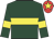 Dark green, yellow hoop, yellow armlet, red cap, yellow star