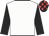 White, black sleeves, black & red check cap