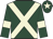 Dark green, beige cross sashes, beige armlet, beige star on cap