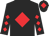 Black, red diamond, red diamonds on sleeves, red diamond on cap