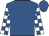 Royal blue, royal blue & white check sleeves, royal blue cap
