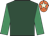 DARK GREEN, emerald green sleeves, orange cap, beige star
