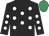 Black, white spots, emerald green cap