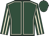 Dark green, beige seams, striped sleeves, dark green cap