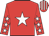 Red, white star, white stars on sleeves, striped cap