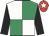 Emerald green & white quartered, black sleeves, red cap, white star