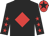 Black, red diamond, red stars on sleeves, red cap, black star