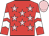 Red, pink stars, red sleeves, white chevrons, pink cap