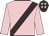 Pink, brown sash, brown cap, pink spots