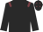 Black body, garnet epaulettes, black arms, black cap, garnet stars