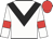 White body, black chevron, white arms, red armlets, red cap