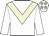 White body, beige chevron, white arms, white cap, beige stars