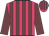 Rose body, garnet striped, garnet arms, rose cap, garnet striped